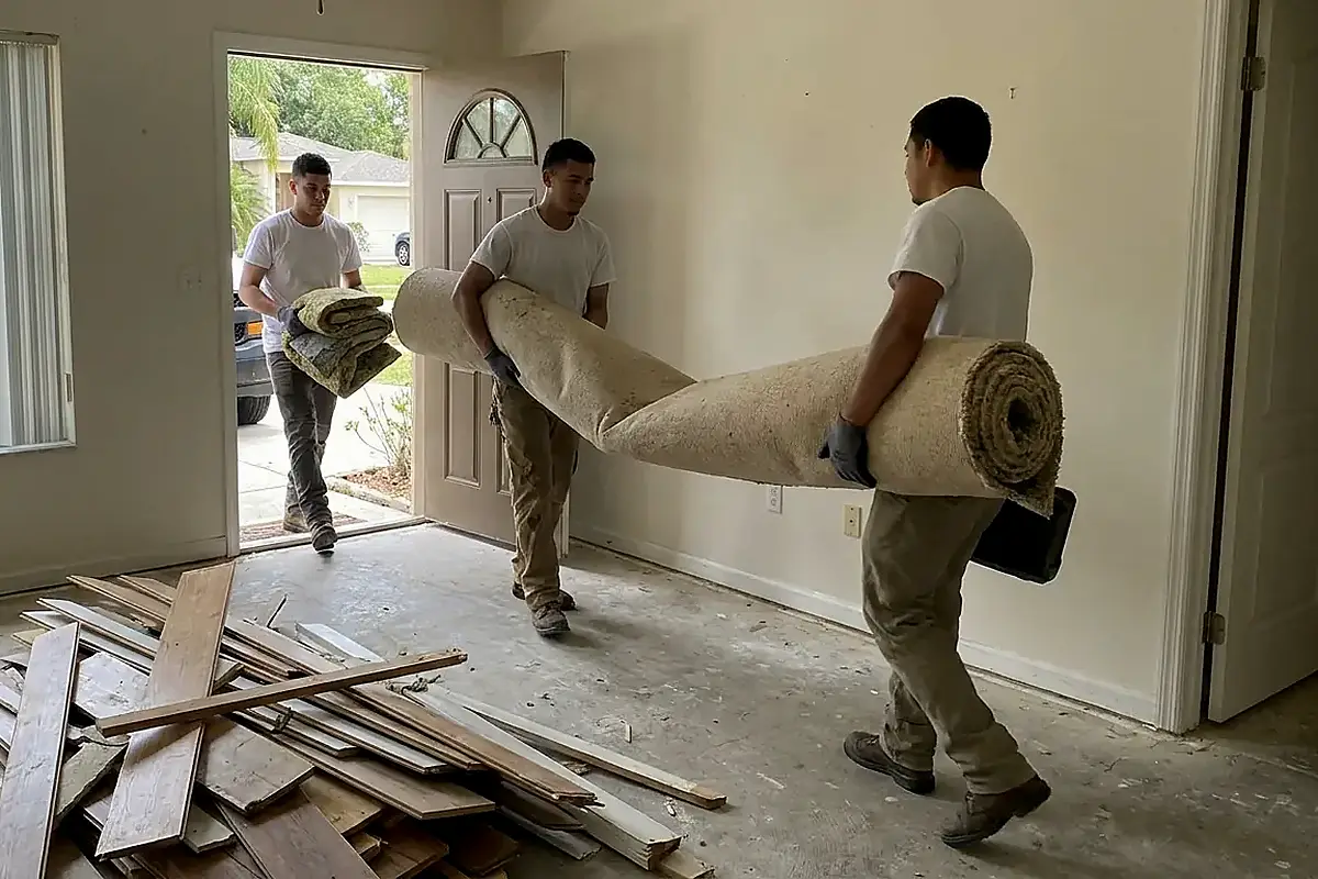 Carpet Removal Rolled Carpet And Padding for Carpet Removal in MetroWest