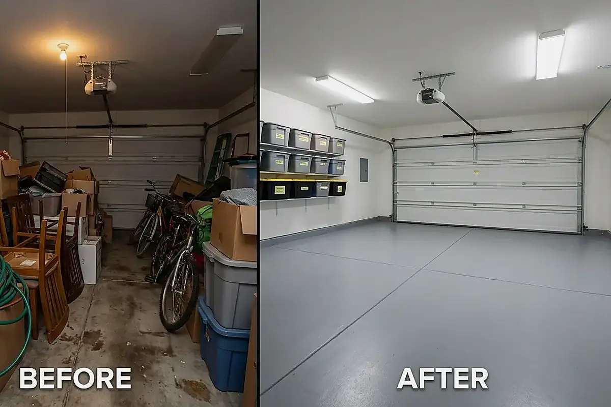 Winter Garden Suburban Garage Load for Above-Ground Pool Removal