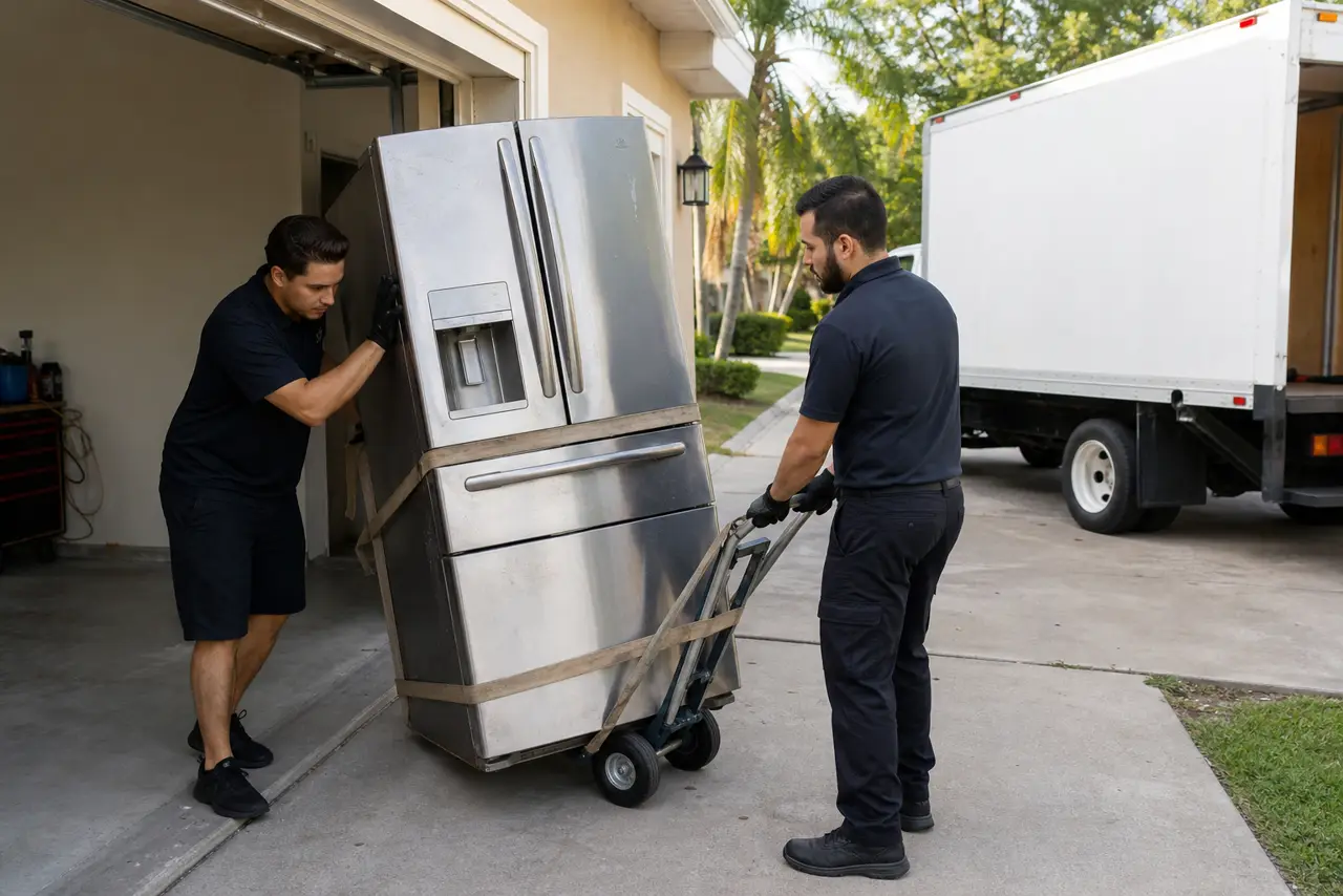 Refrigerator Removal Orlando Appliance Dolly for Refrigerator Removal in Orlando: Freon, Stairs, and Pickup Timing